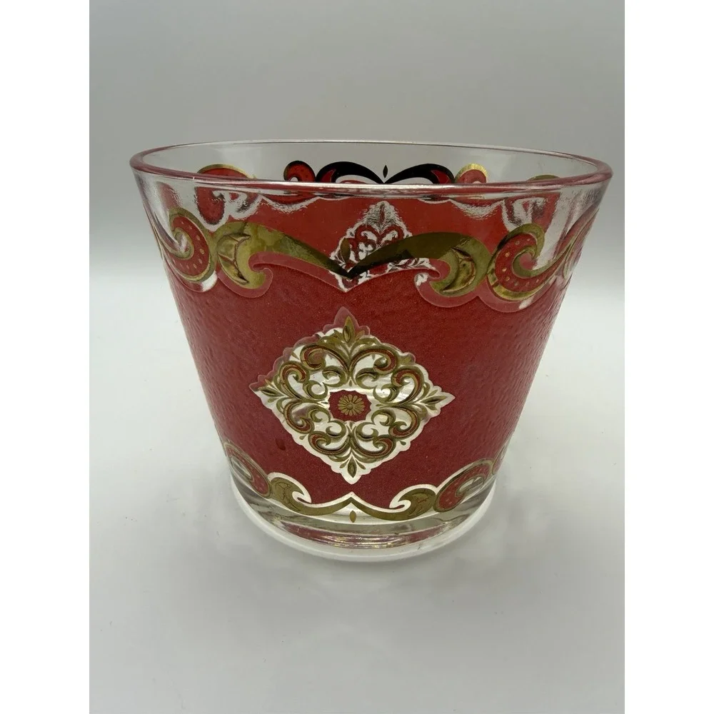 Starlyte Roly Poly MCM Cocktail Nuts Candy Red With Gold Pattern Set Of 4